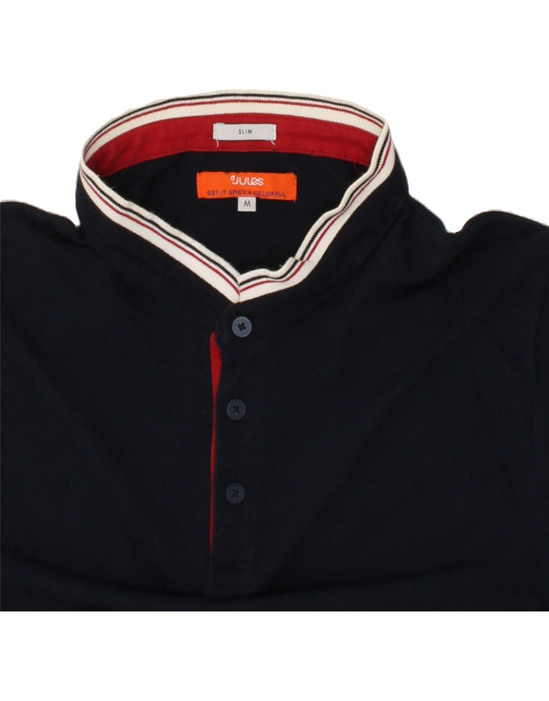 JULES Mens Slim Polo Shirt Medium Navy Blue Vintage Jules and Second-Hand Jules from Messina Hembry 