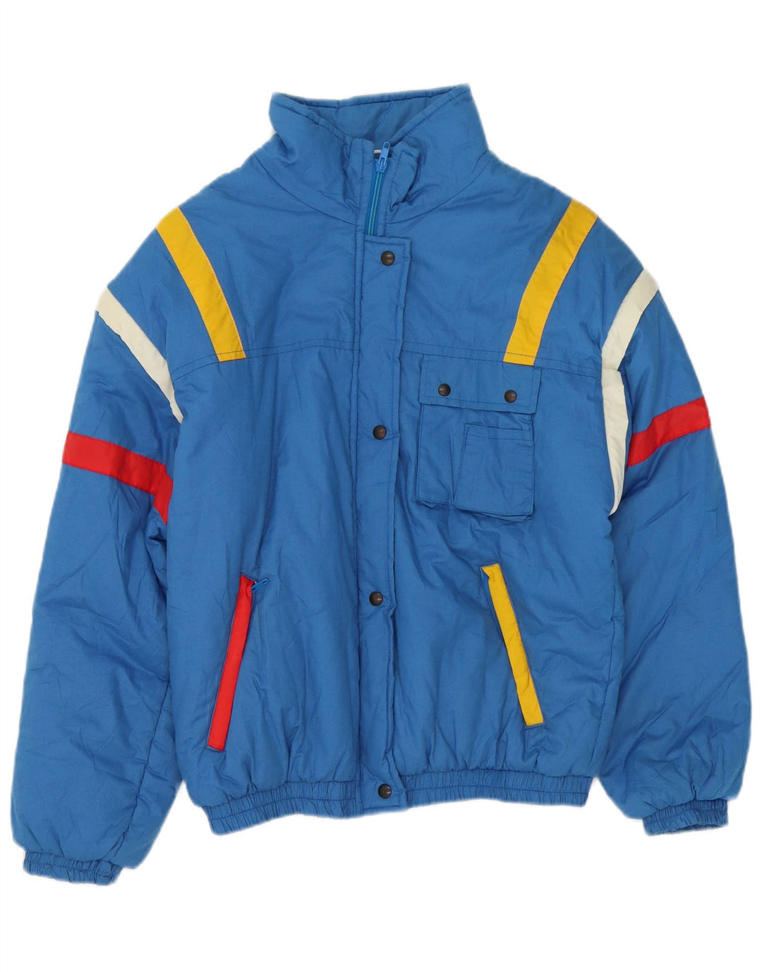 Vintage Womens Ski Jacket EU 42 Large Blue Colourblock Polyester