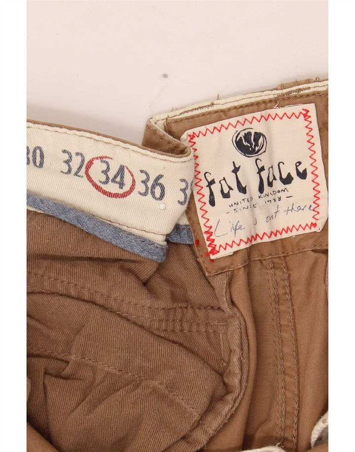 Fat Face Mens Cargo Shorts W34 Large Brown Cotton