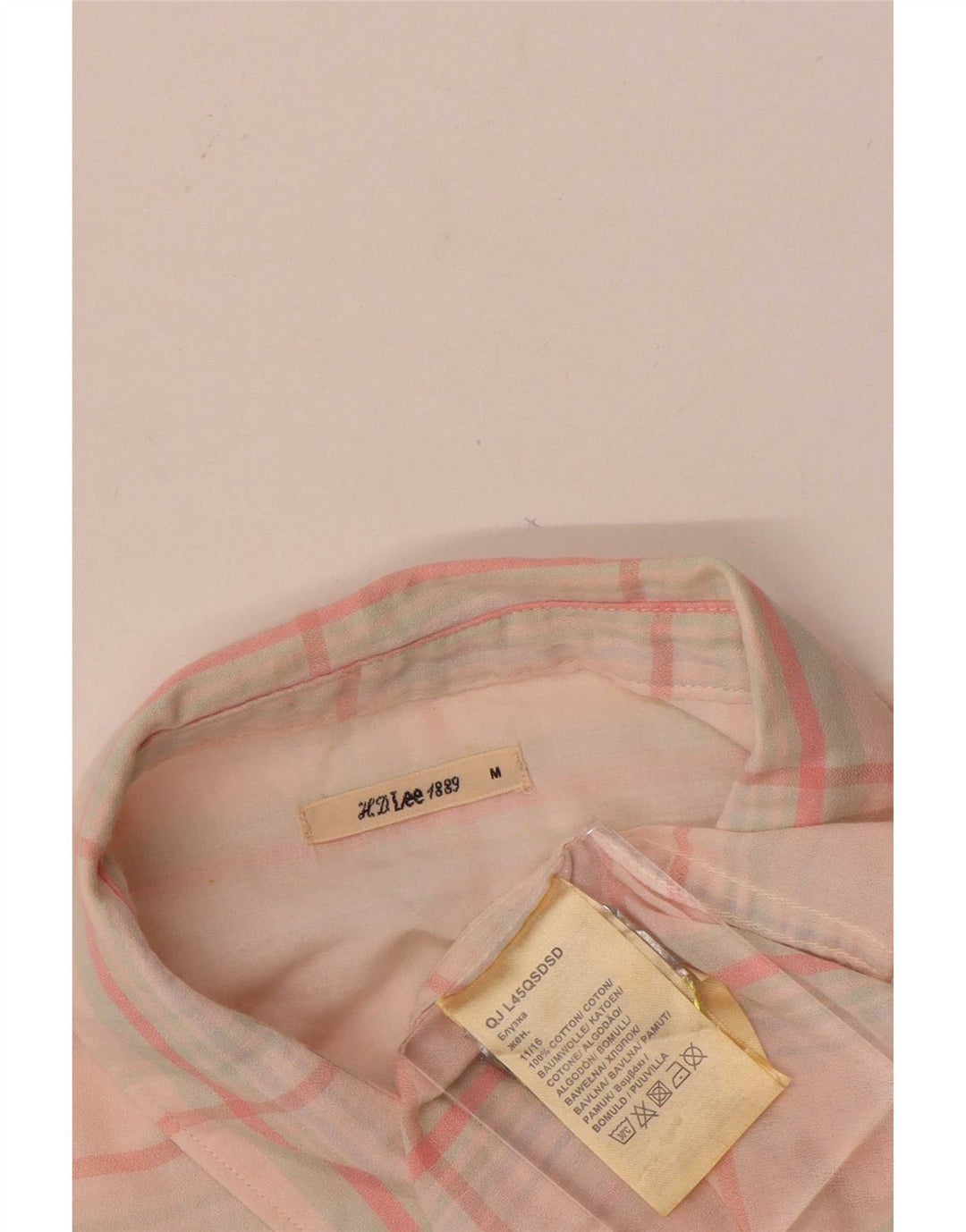 Lee Womens Shirt UK 14 Medium Pink Check Cotton