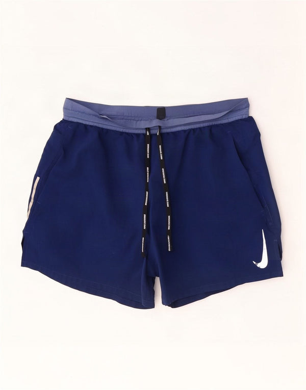 Nike Mens Dri Fit Sport Shorts Medium Navy Blue Colourblock Polyester