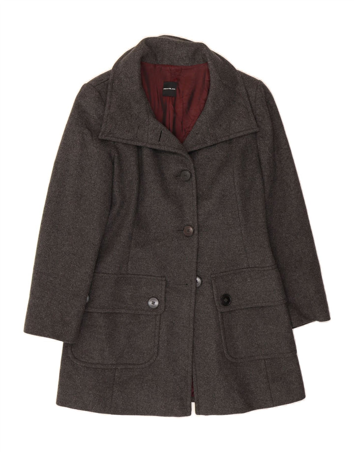 PENNY BLACK Womens Overcoat UK 14 Large Grey Wool Vintage Penny Black and Second-Hand Penny Black from Messina Hembry 