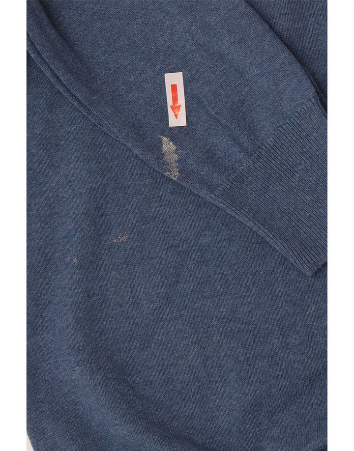 Marks & Spencer Mens Crew Neck Jumper Sweater Large Blue Cotton