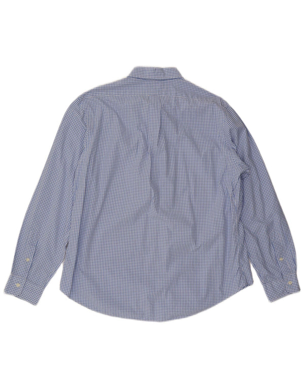 POLO RALPH LAUREN Mens Custom Fit Shirt XL Blue Gingham Cotton