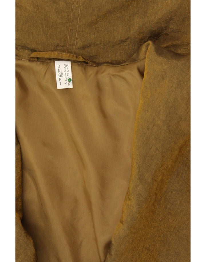Vintage Womens Oversized Raincoat UK 10 Small Gold