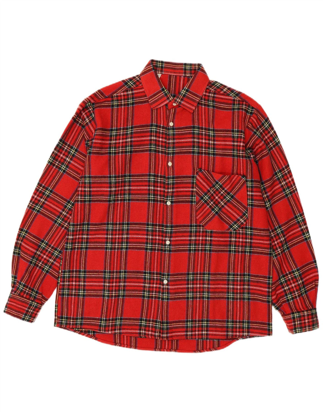 VINTAGE Mens Flannel Shirt Large Red Check