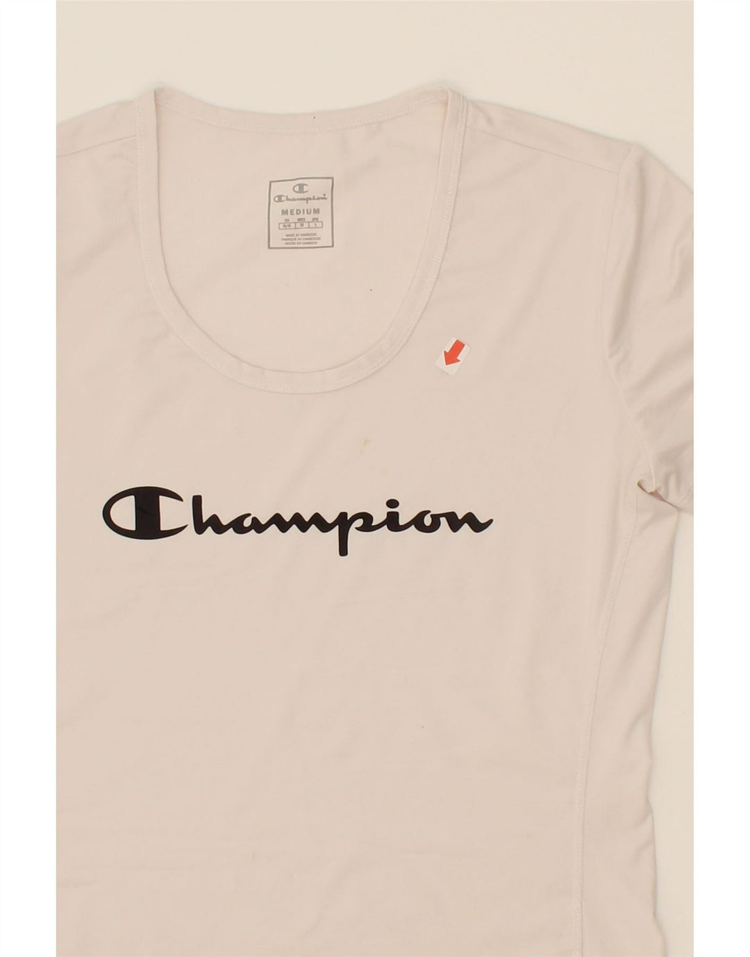 CHAMPION Womens Graphic T-Shirt Top UK 12 Medium White Vintage Champion and Second-Hand Champion from Messina Hembry 