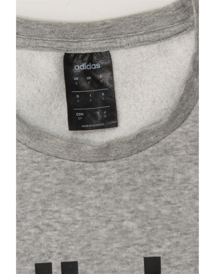 ADIDAS Mens Graphic Sweatshirt Jumper Small Grey Cotton