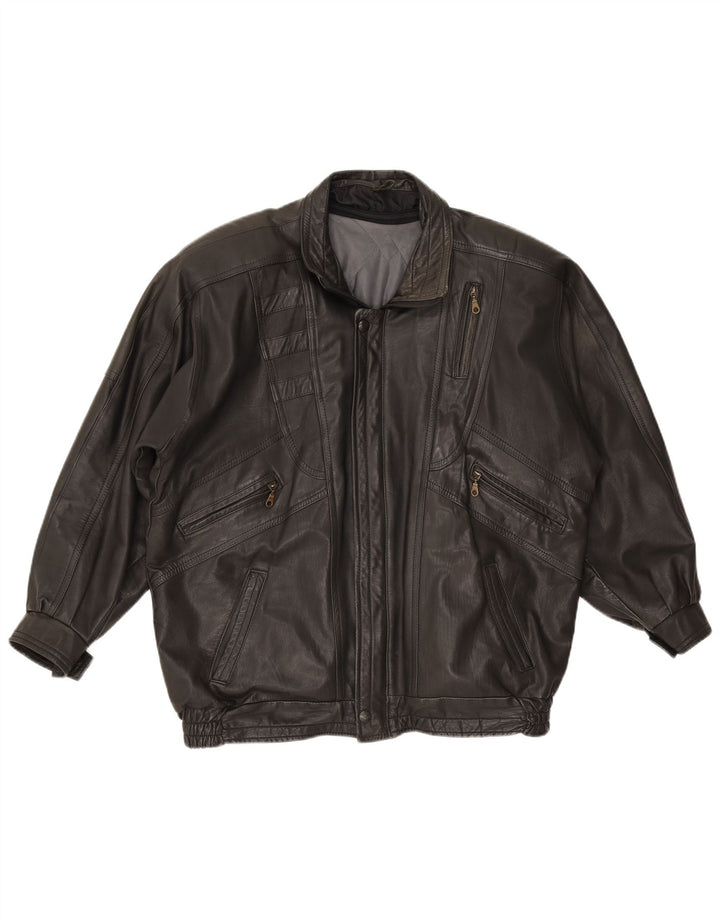 Vintage Mens Leather Jacket UK 42 XL Black