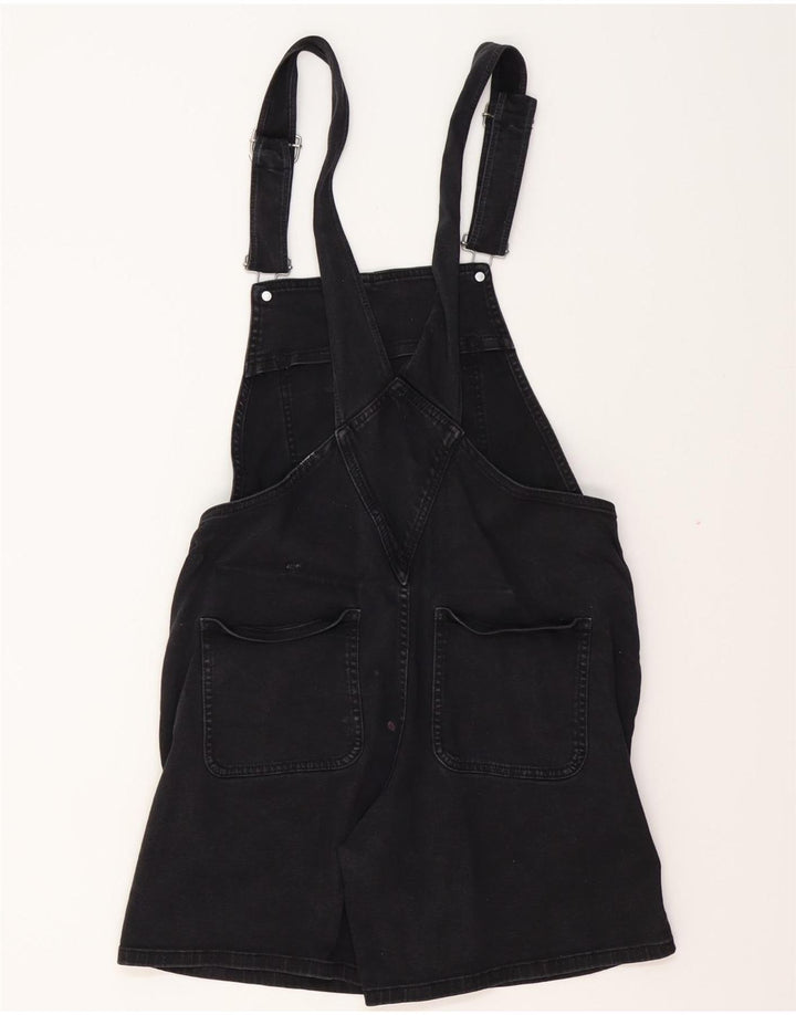 FAT FACE Womens Dungarees Denim Shorts UK 12 Medium W34 Black Cotton