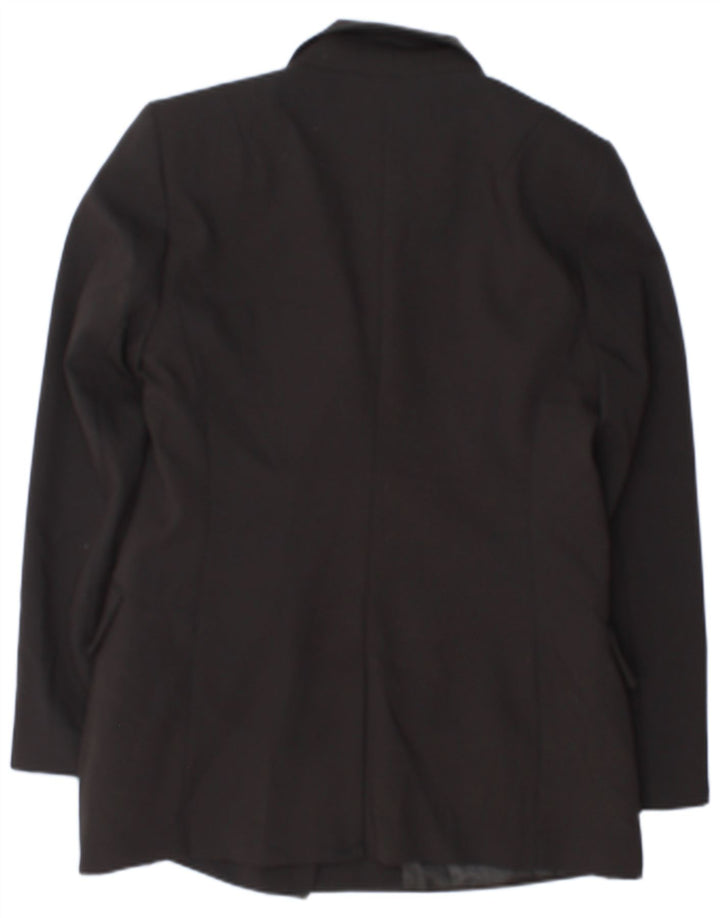 Zara Womens Double Breasted Blazer Jacket UK 18 XL Black Polyester
