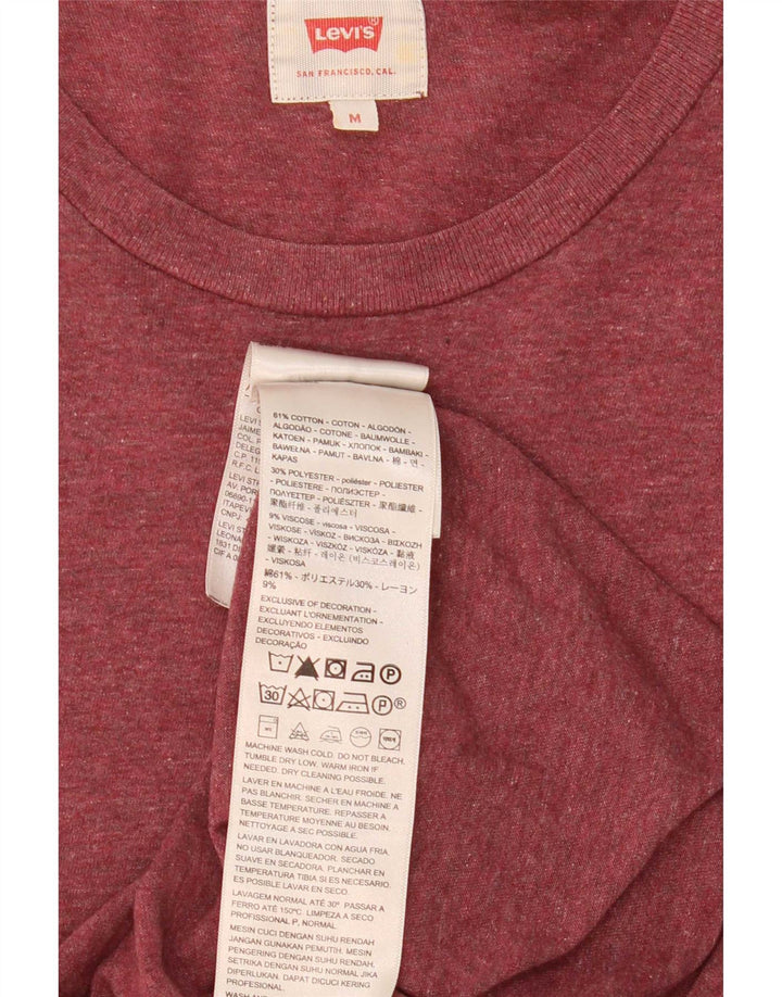 Levi's Mens T-Shirt Top Medium Maroon Cotton