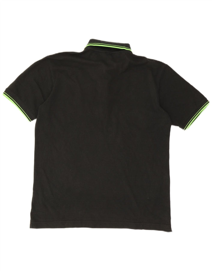 KAPPA Mens Polo Shirt Large Black Cotton