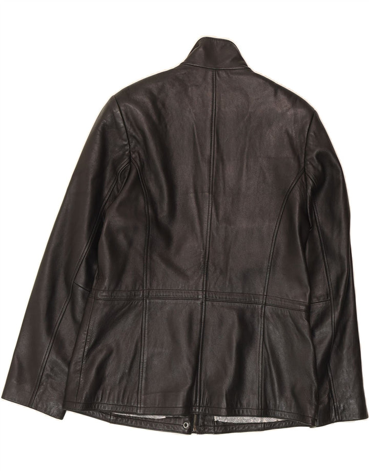 LIZ CLAIBORNE Womens Leather Jacket UK 14 Medium Black Leather Vintage Liz Claiborne and Second-Hand Liz Claiborne from Messina Hembry 