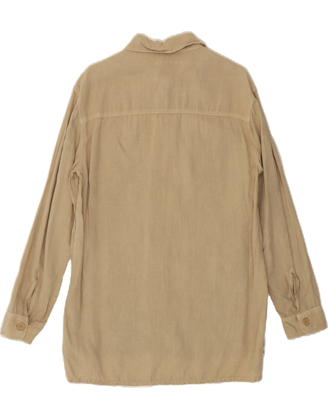 SUPERGA Womens Shirt Dress IT 44 Medium Beige Linen Vintage Superga and Second-Hand Superga from Messina Hembry 