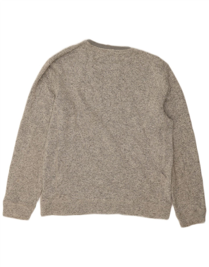 Quiksilver Mens Sweatshirt Jumper Large Grey Flecked Polyester