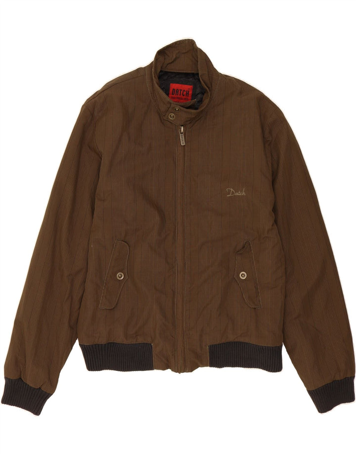 DATCH Mens Bomber Jacket UK 42 XL Brown Striped Polyamide Vintage Datch and Second-Hand Datch from Messina Hembry 