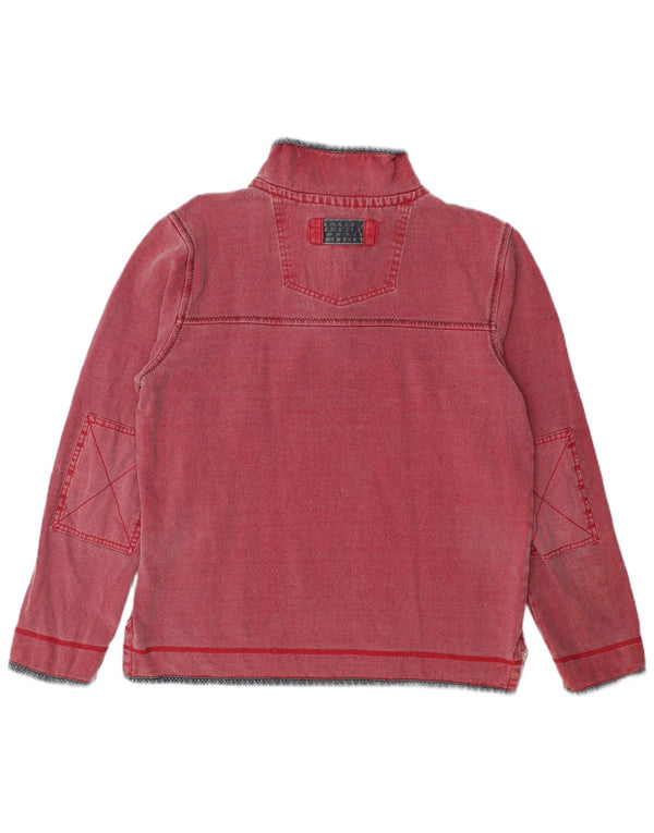 Fat Face Mens Zip Neck Sweatshirt Jumper Small Red Cotton