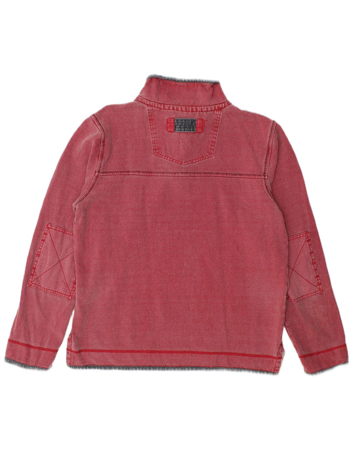Fat Face Mens Zip Neck Sweatshirt Jumper Small Red Cotton