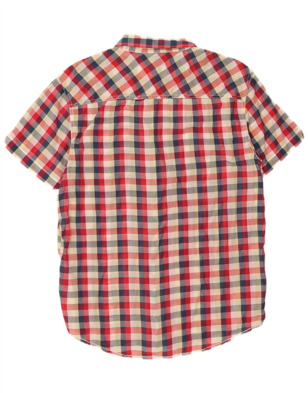 LEE Mens Short Sleeve Shirt XL Red Check Cotton