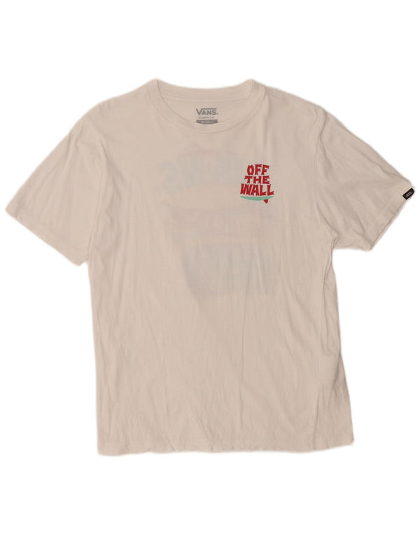 VANS Boys Classic Fit Graphic T-Shirt Top 14-15 Years XL  White Cotton