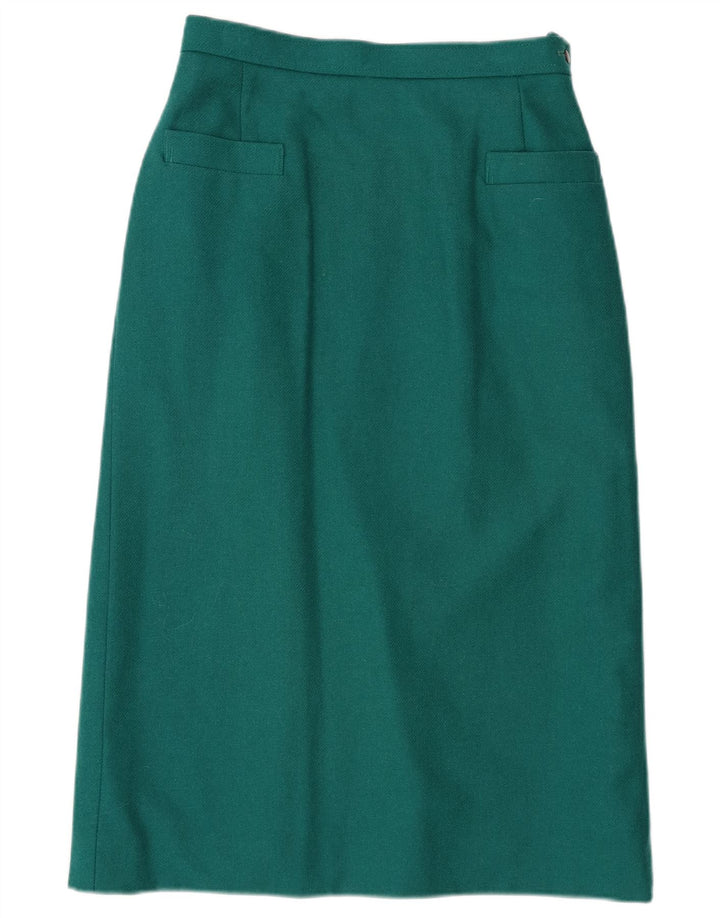 Windsmoor Womens Midi Skirt UK 12 Medium W27  Green Wool