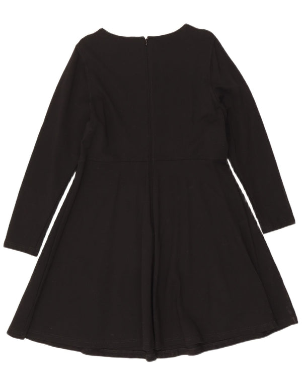 Marks & Spencer Womens Long Sleeve A-Line Dress UK 18 XL Black Viscose