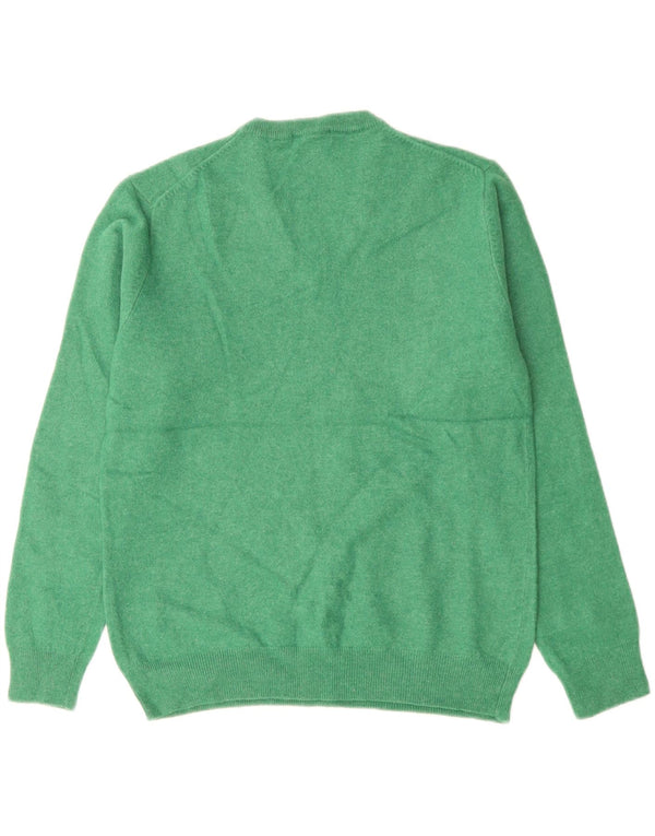 GANT Womens V-Neck Jumper Sweater UK 14 Large Green Lambswool