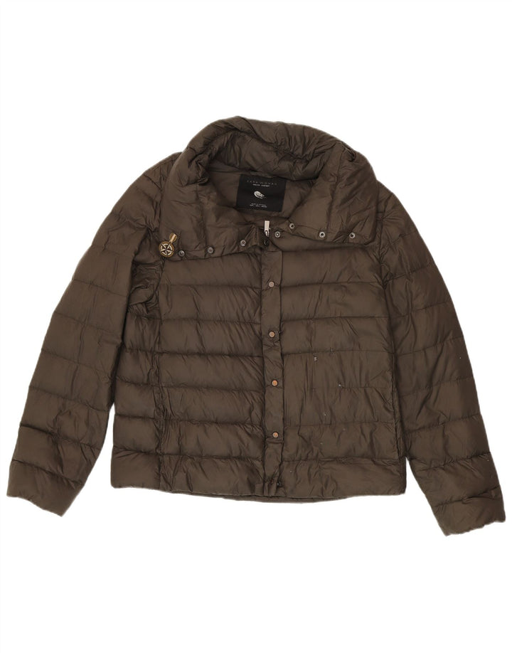Zara Womens Padded Jacket UK 16 Large Khaki