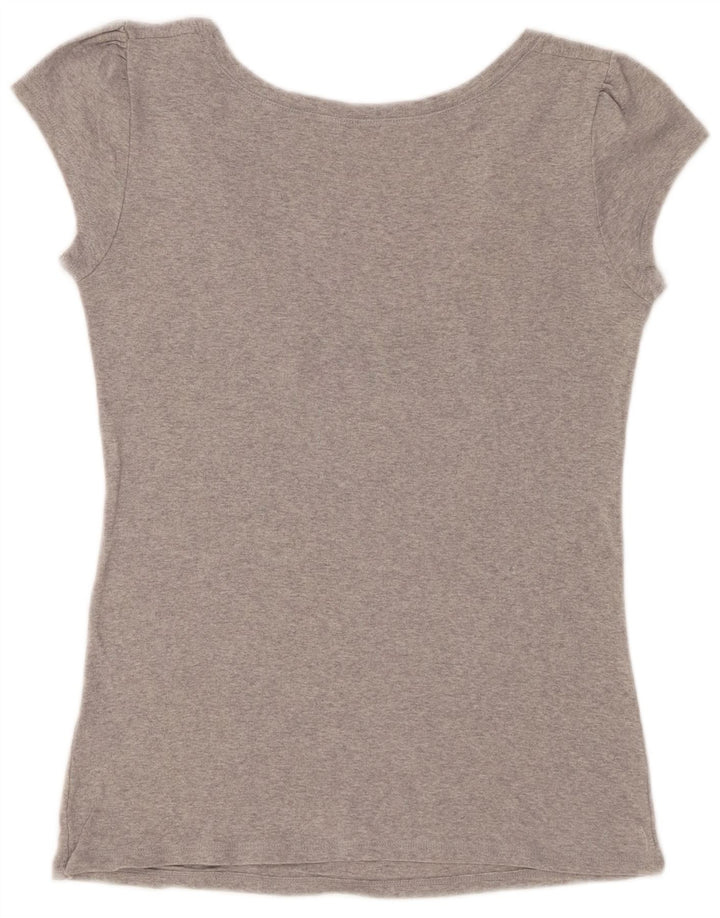 Benetton Womens T-Shirt Top UK 12 Medium Grey