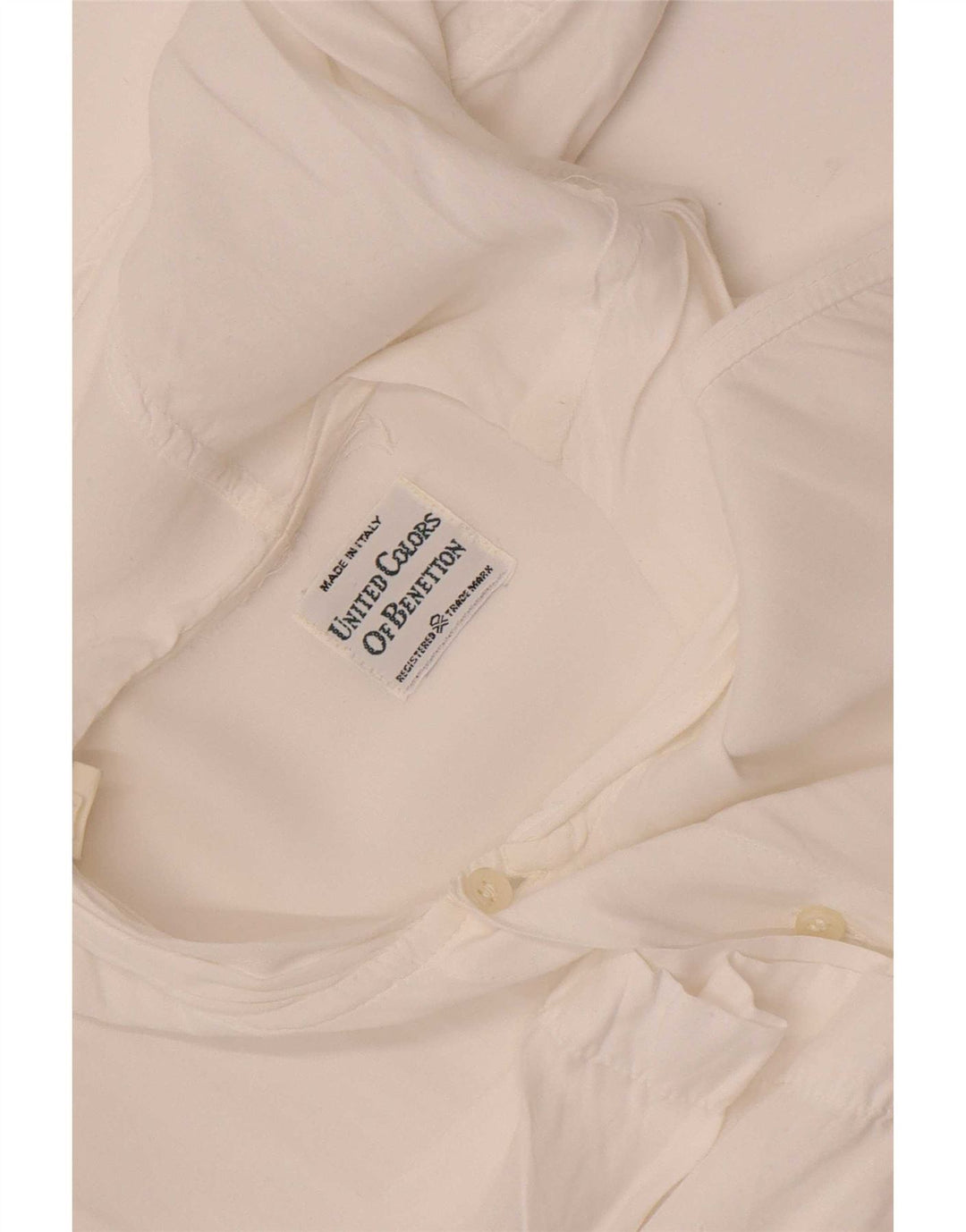 Benetton Mens Hooded Short Sleeve Shirt Medium White