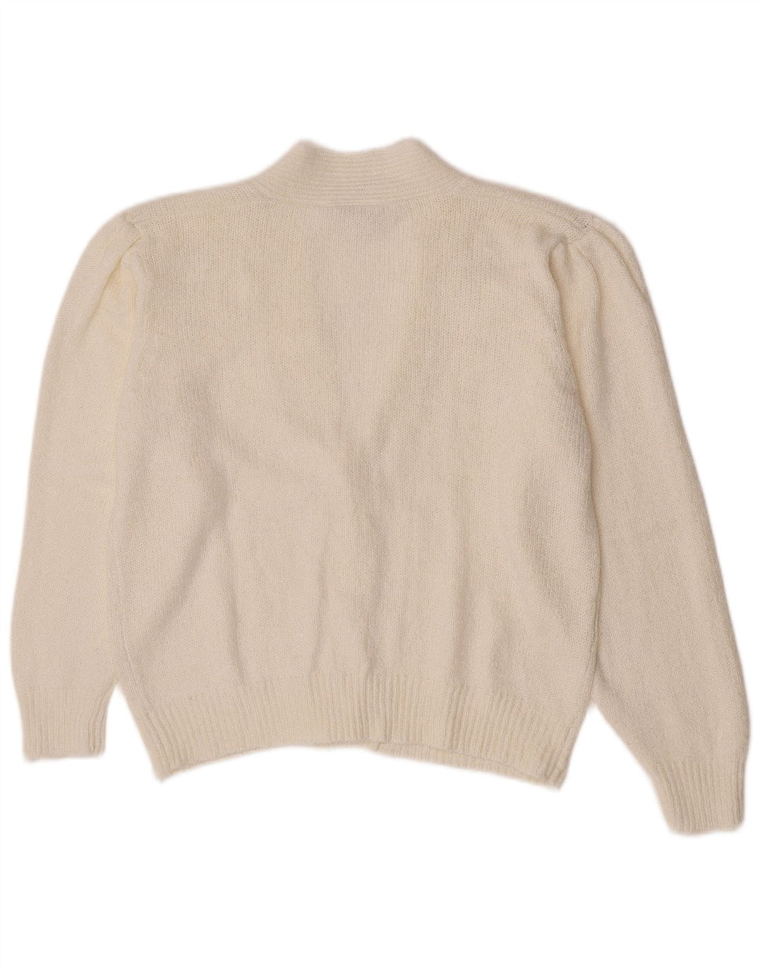 Vintage Womens Cardigan Sweater IT 46 Large White Acrylic