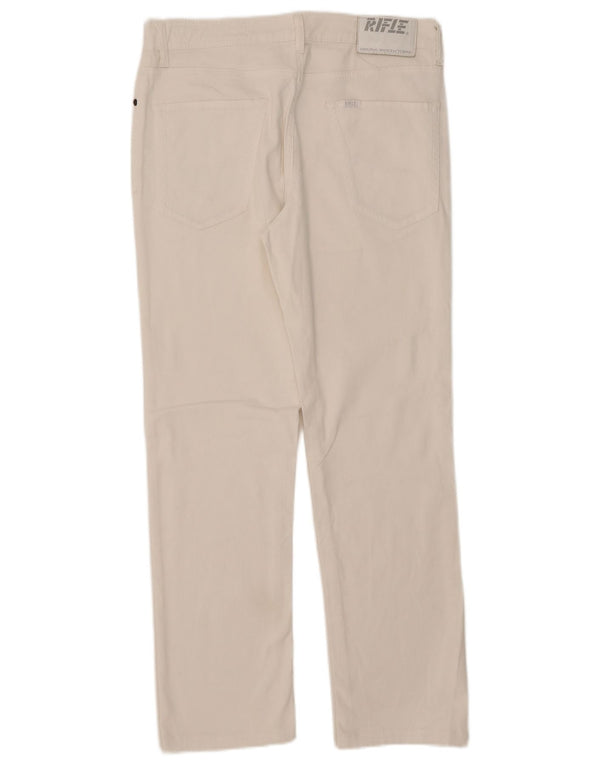 Rifle Womens Straight Jeans W34 L28 White Cotton