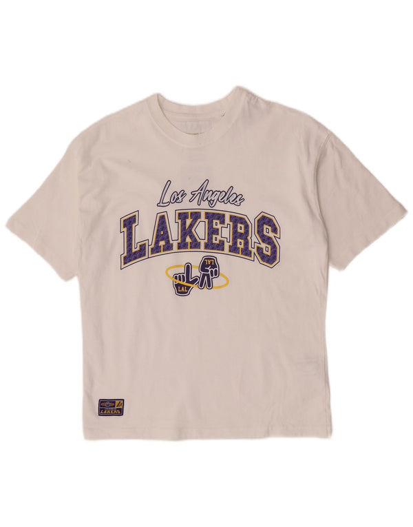 Zara Boys Los Angeles Lakers Graphic T-Shirt Top 11-12 Years White Cotton