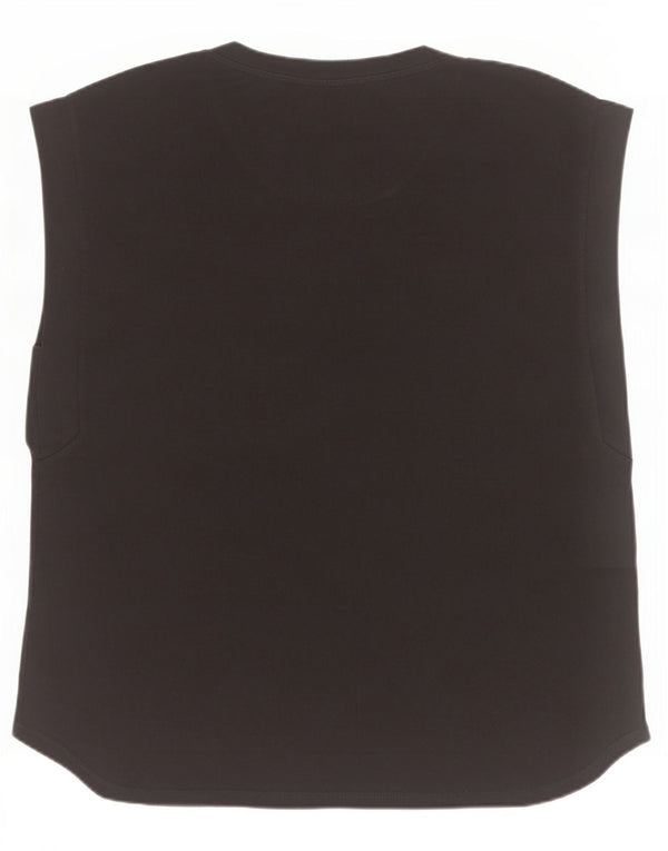 Benetton Womens Vest Top UK 18 XL Black Cotton