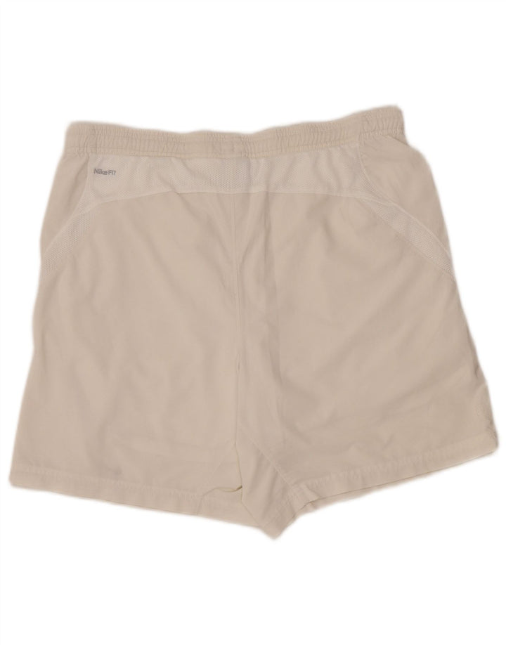 Nike Mens Fit Dry Sport Shorts Medium White Polyester