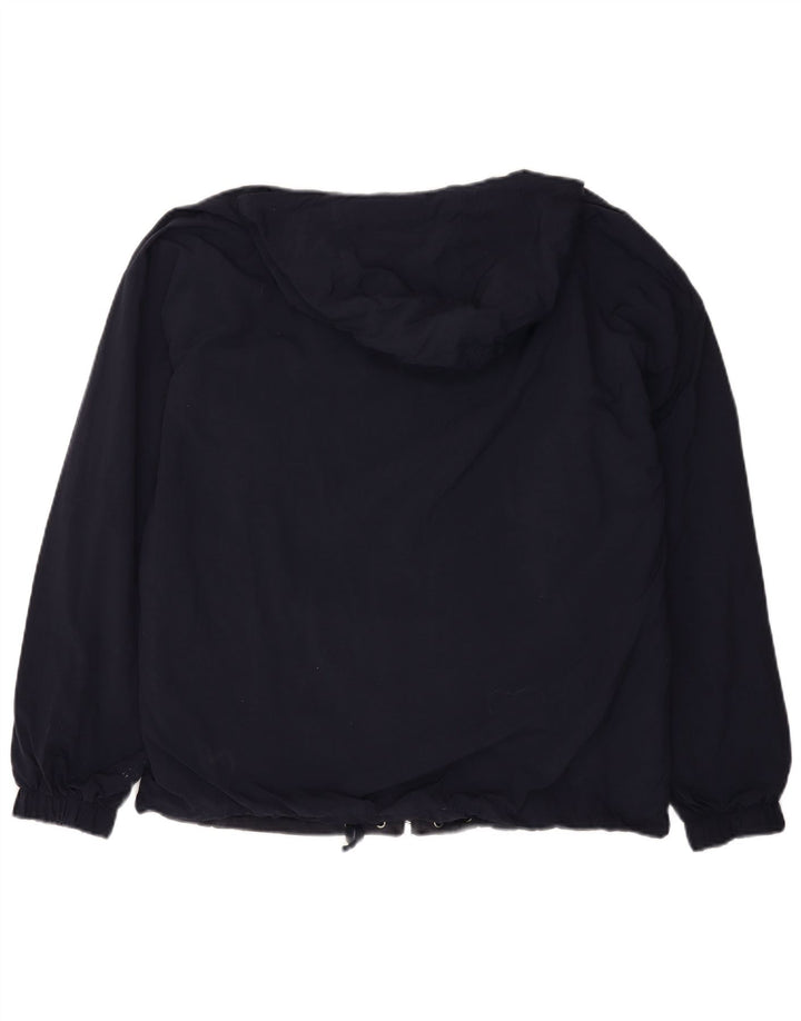 FILA Mens Hooded Reversible Jacket IT 50 Large Navy Blue Colourblock