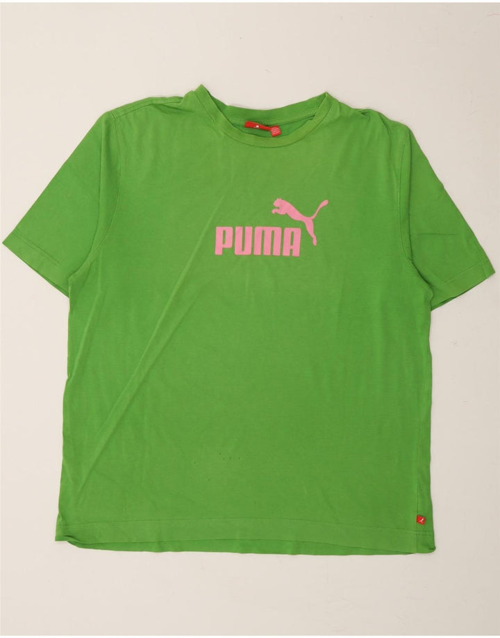 PUMA Mens Graphic T-Shirt Top Large Green Vintage Puma and Second-Hand Puma from Messina Hembry 