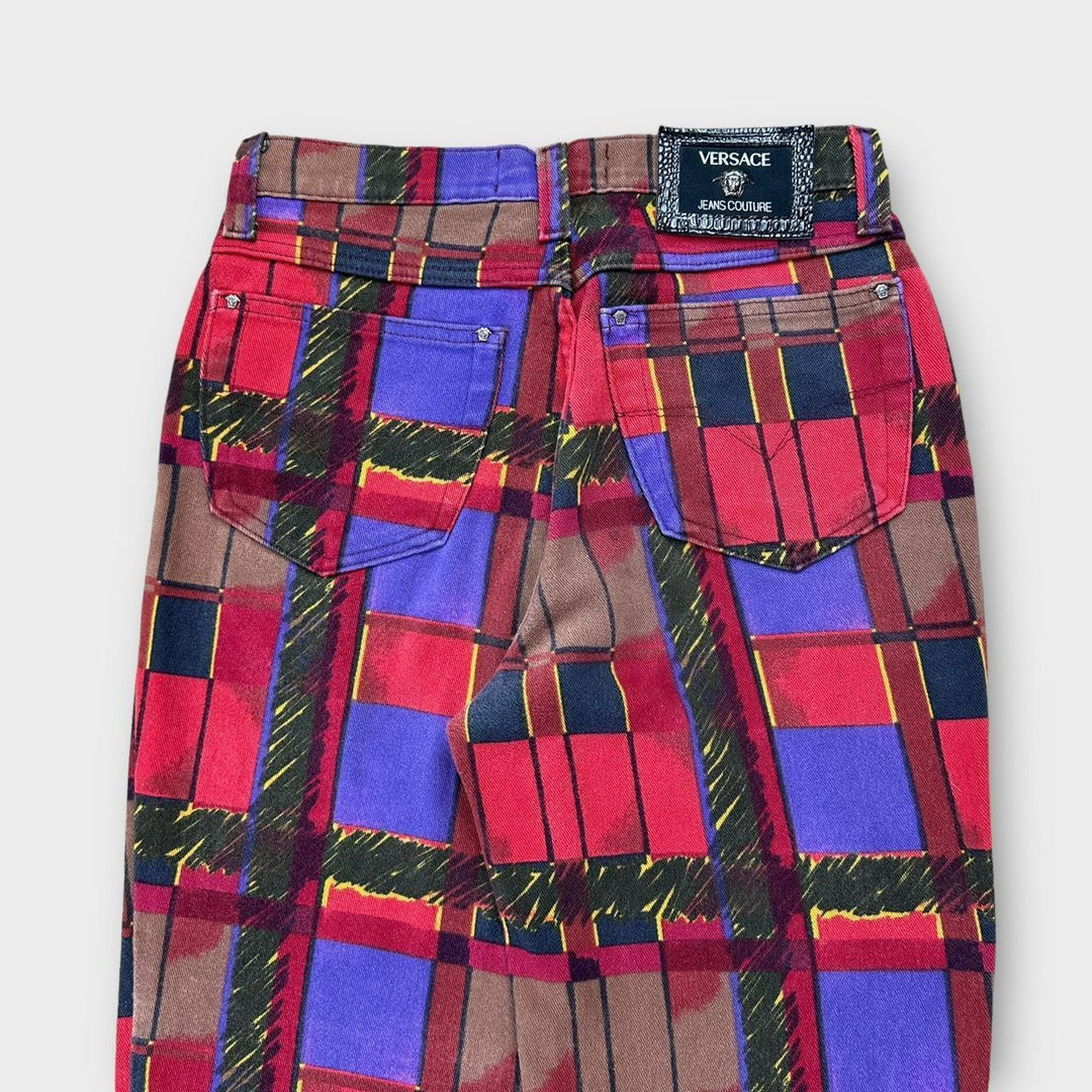 Vintage Versace jeans patterned trousers - 27” waist