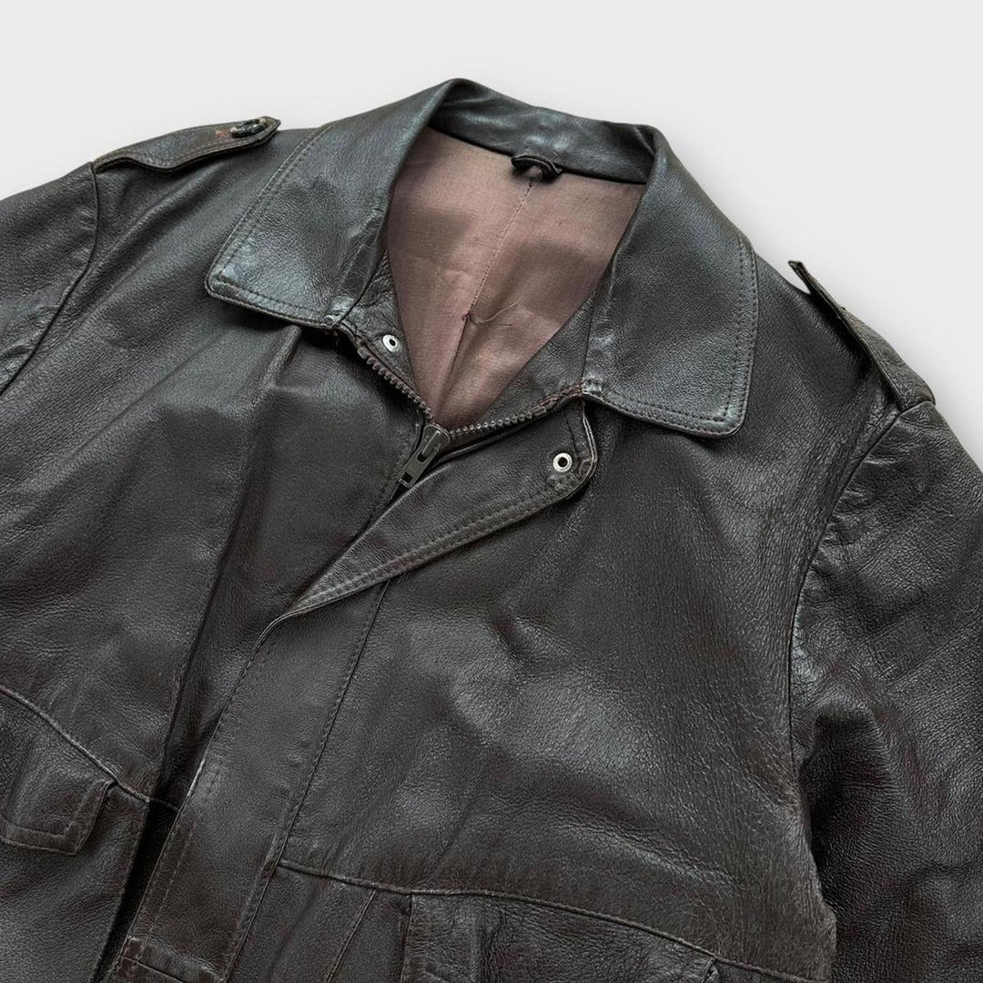 Vintage leather flight jacket - large