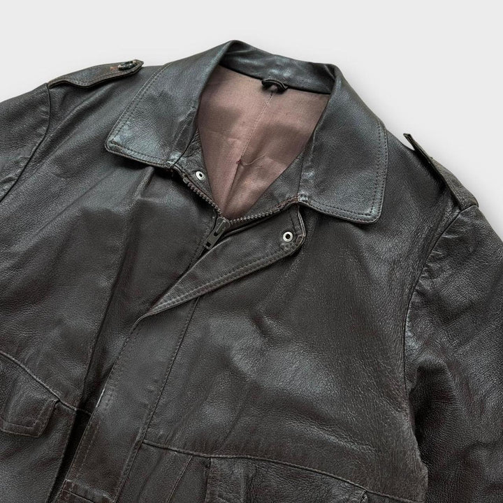 Vintage leather flight jacket - large
