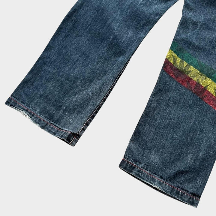 Baggy Hip-hop Rasta jeans - 34 waist
