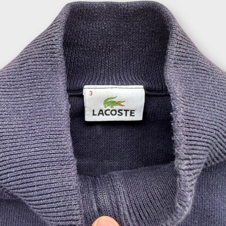Lacoste zip up knit jumper - medium