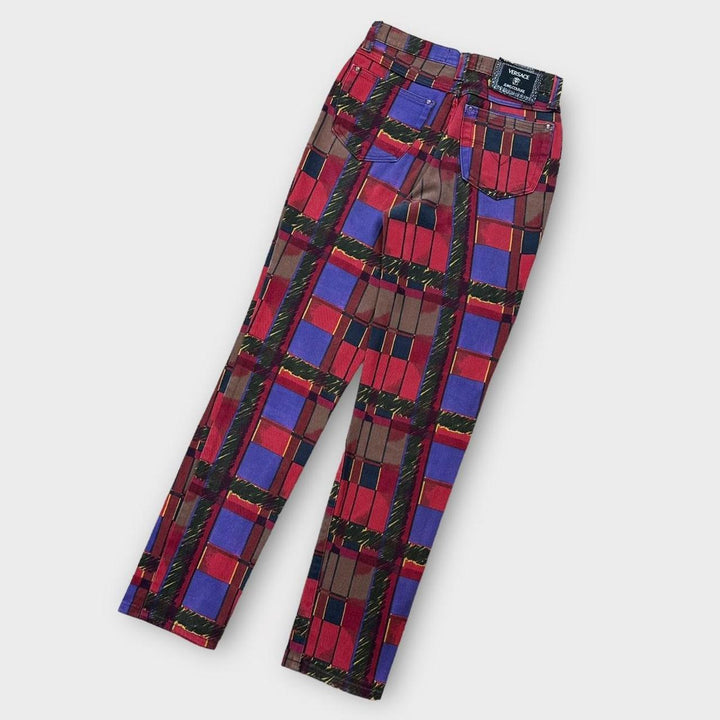 Vintage Versace jeans patterned trousers - 27” waist