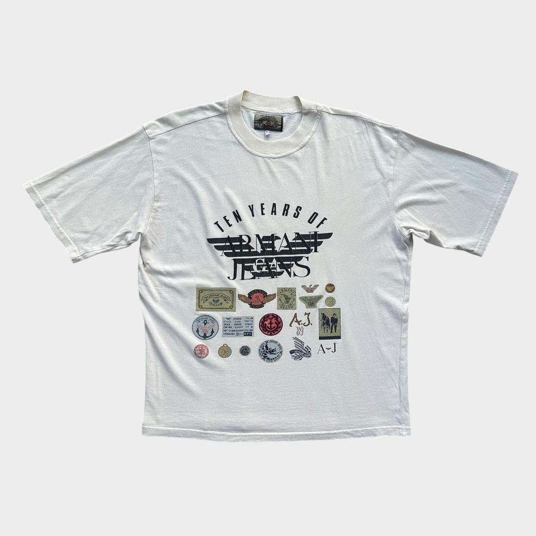 Vintage Armani jeans graphic tee - medium