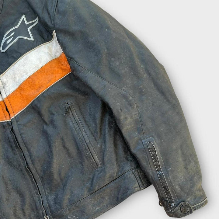 Alpine stars leather biker jacket - medium (check measurements)