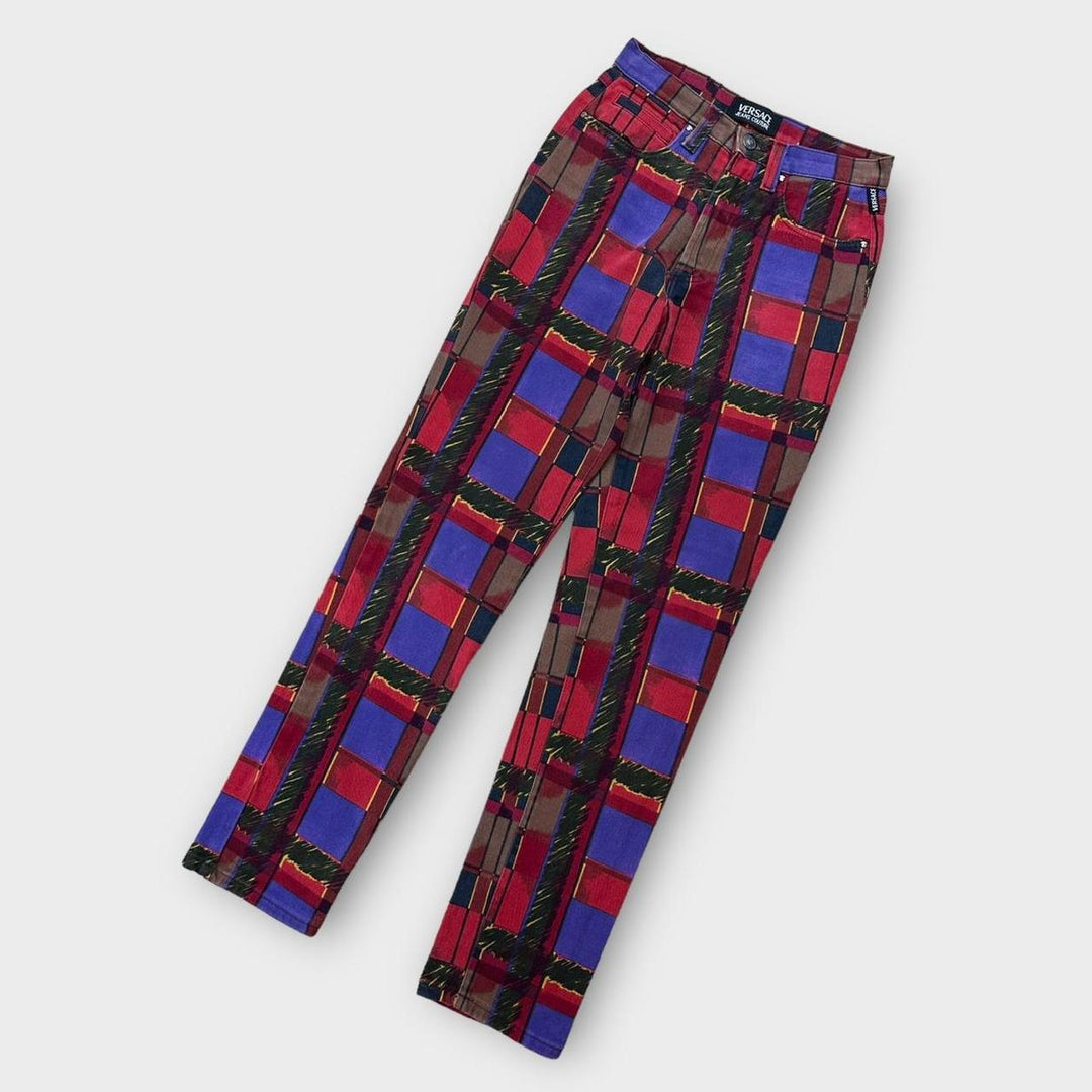 Vintage Versace jeans patterned trousers - 27” waist