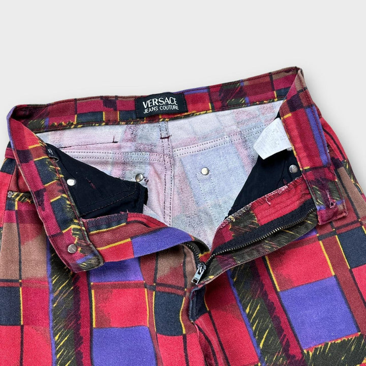 Vintage Versace jeans patterned trousers - 27” waist
