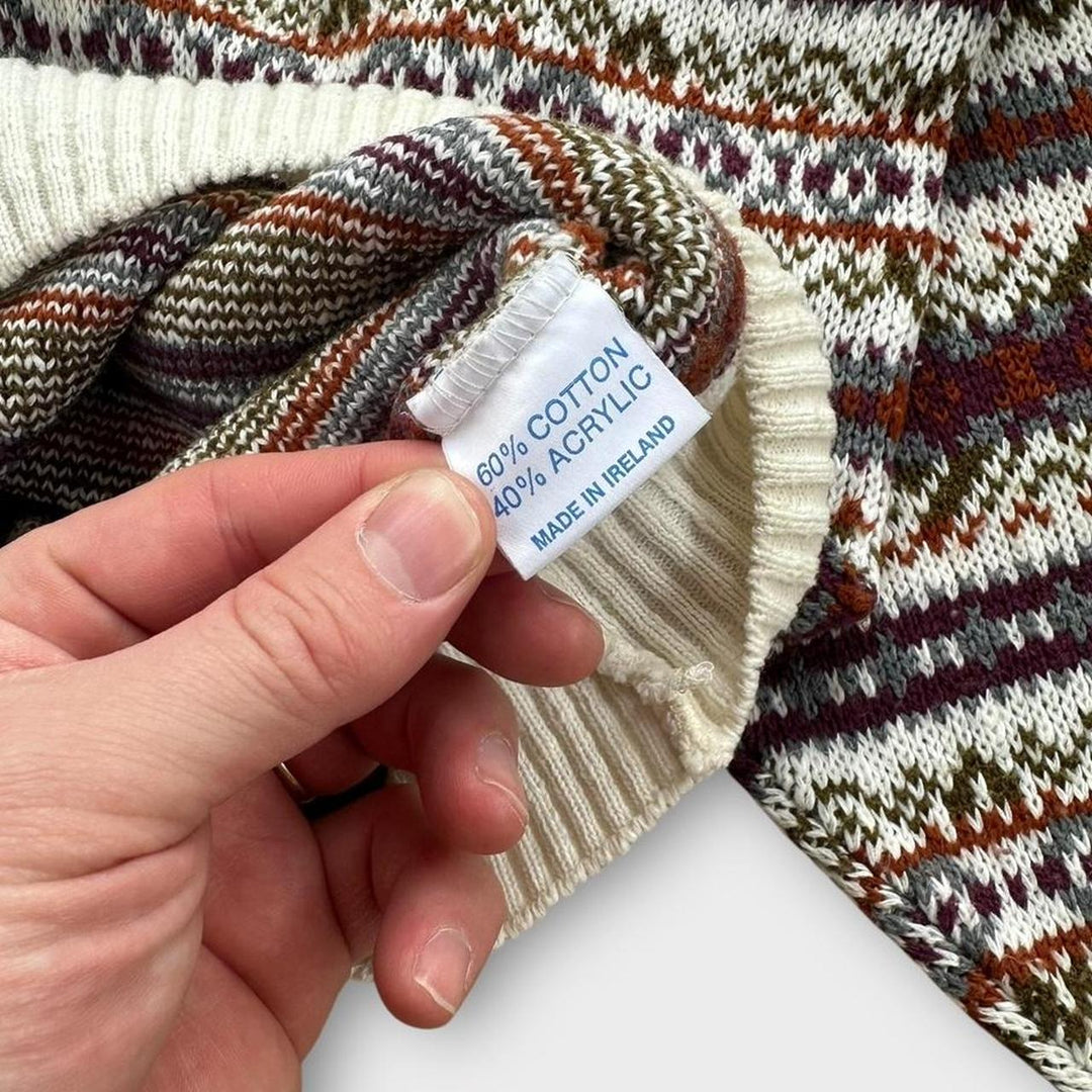 Vintage 90’s patterned knit jumper- XL