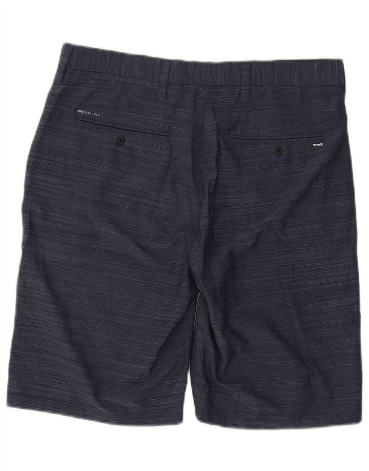 Hurley Mens Chino Shorts W32 Medium Navy Blue Pinstripe Polyester